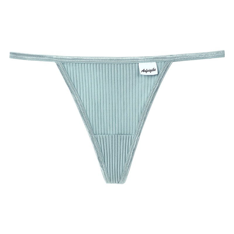 Tanga de algodón de las mujeres Cintura baja Ropa interior de algodón de hilo sexy sin costuras Estilo de deseo puro de las mujeres Pantalones de T de las mujeres Comercio exterior Europeo y americano