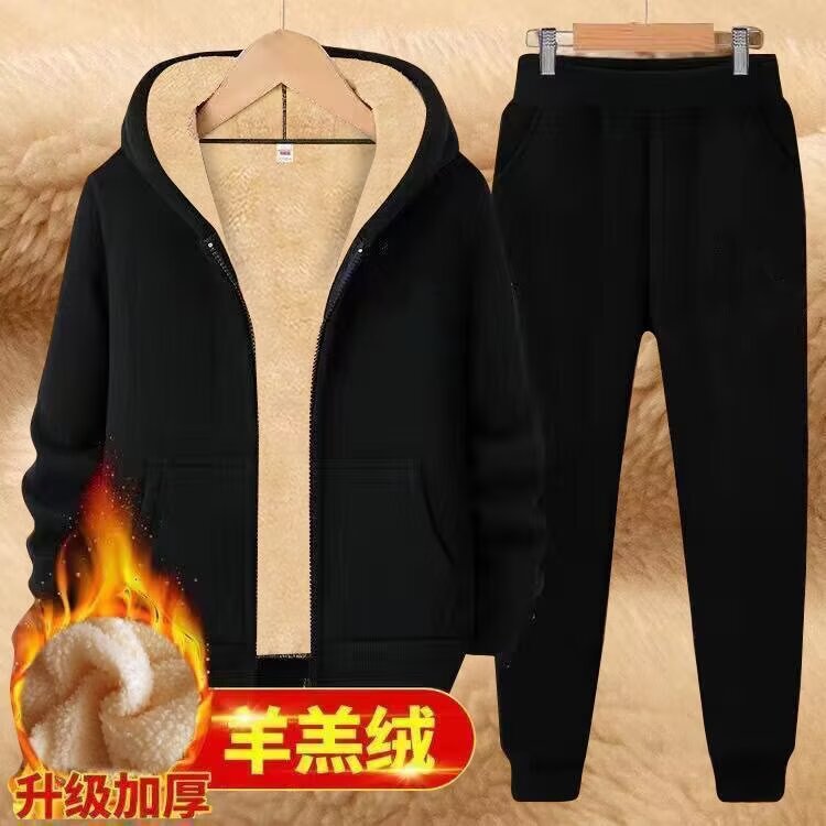 Men's Fleece-Lined Sweatpants Lamb Fleece Winter Thickened Outdoor Pants Loose Casual Pants Cotton Pants Autumn Winter Jogger Sweatpants