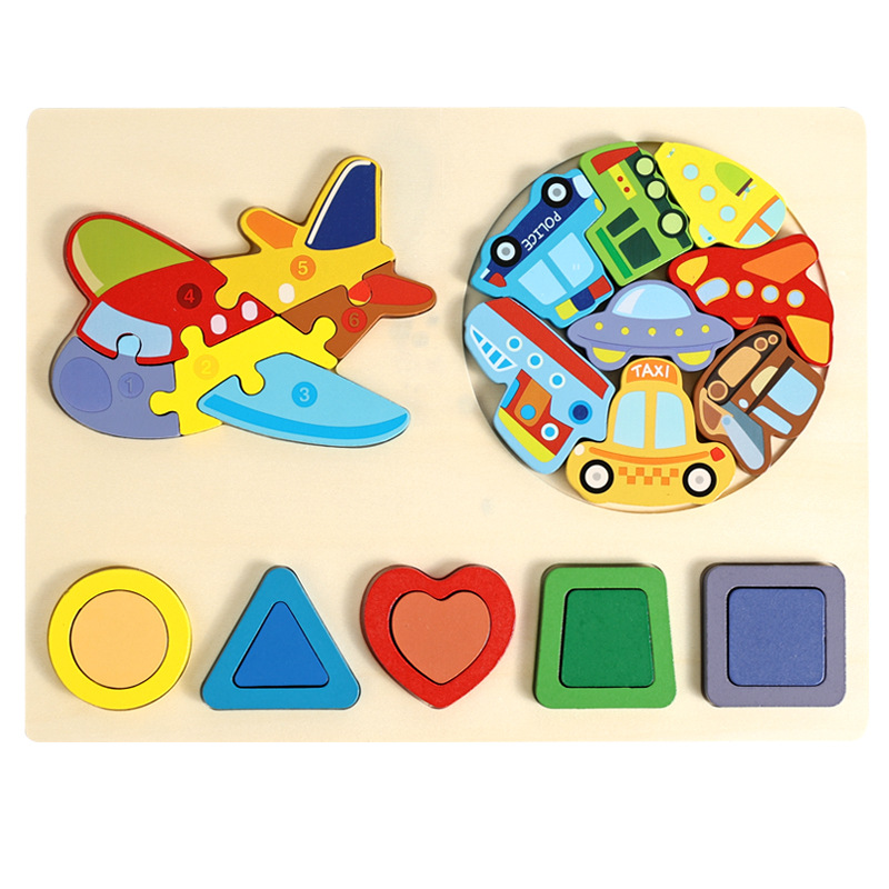 Nuevos productos de forma geométrica puzzle animal digital tridimensional puzzle tablero de dibujo de la educación temprana puzzle forma emparejada bloques de construcción