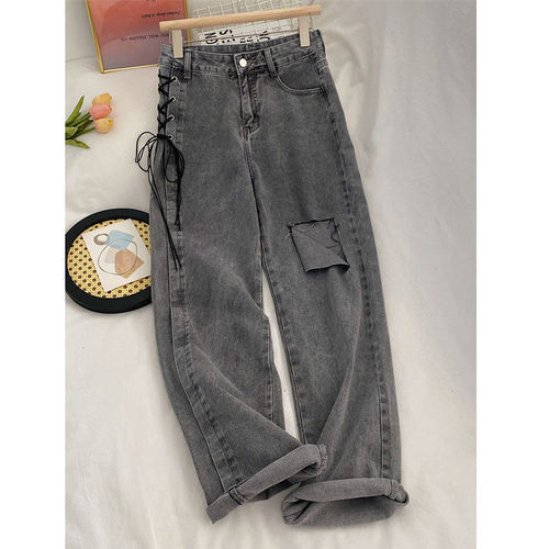 Women's Summer and Autumn High-Waisted Band Design Fashion Loose Straight Leg Slim Wide Leg Long Pants Trendy