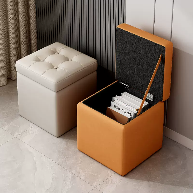 收纳凳子储物凳可坐人小凳子家用矮凳高级感小板凳客厅脚凳置物凳