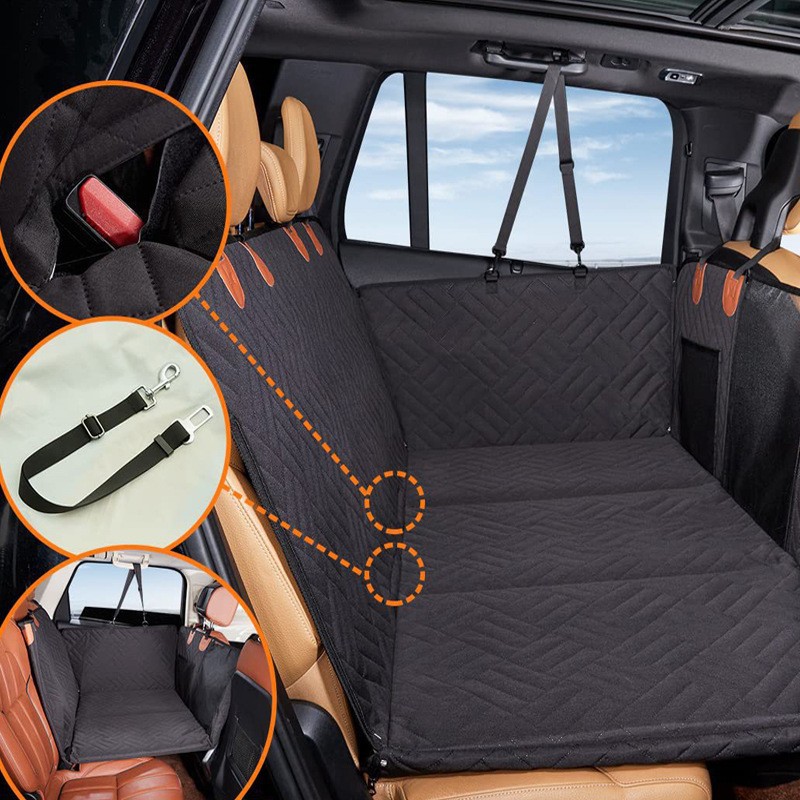 Pet Car Seat Cushion for Back Seat, Dog Seat Cushion for Rear Seat, Multifunctional Safety Seat with Backrest, Anti-Dirt and Waterproof