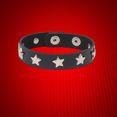 New European and American Cross-Border Punk Style Star Rivet Leather Bracelet, Personalized Simple PU Leather Necklace Bracelet