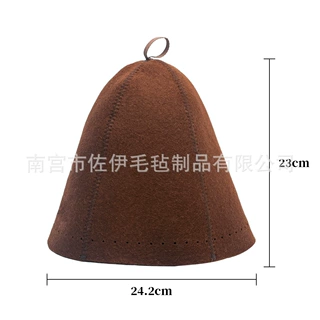 跨境定制LOGO羊毛毡桑拿帽环保纯色五片缝纫隔热毛毡桑拿帽