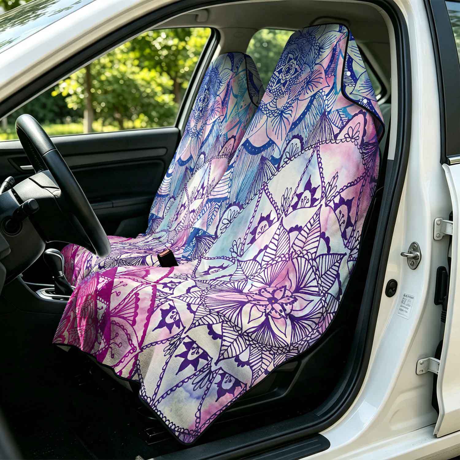 2-piece dual-use car seat cover, ultra-fine fiber, can be used as a beach towel, printed car protective seat cover 6