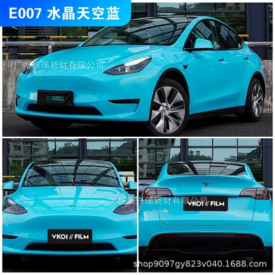 Body Color Film, Auto Color Change Film - e007-crystal-sky-blue-152m-x-17m-polymer-substrate-petbottom-or-paperbottom