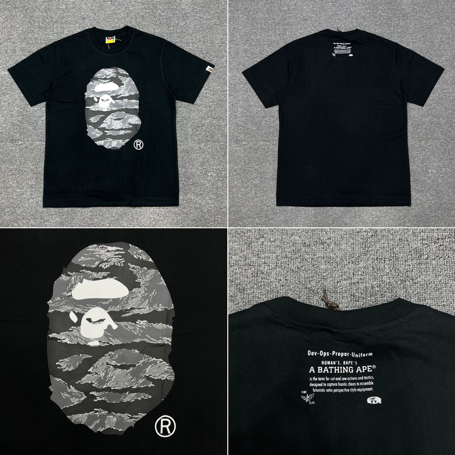 Стильный брендовый топ BAPE с половинными рукавами TEE для мужчин и женщин, камуфляж голова обезьяны, высокого уровня, свободный крой, короткий рукав