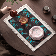 马年新款国风织锦干泡席复古刺绣骏马茶席桌旗中式禅意布艺桌垫