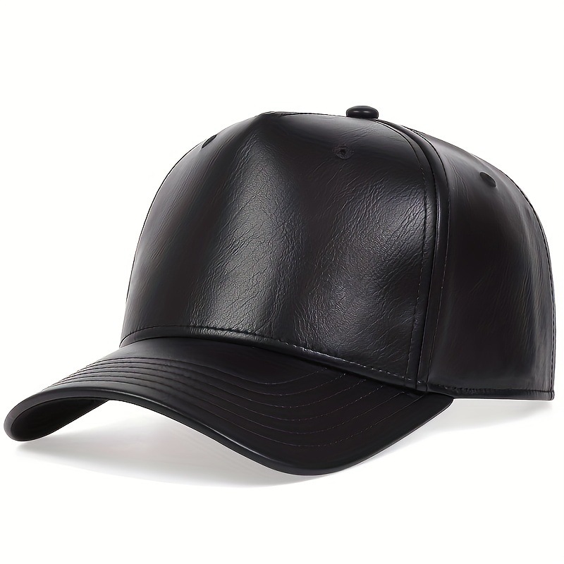 New PU Leather Hip Hop Baseball Street Trendy Men's Versatile Korean Edition Fashion Women's Duck Tongue Hat Batch_voghion.com