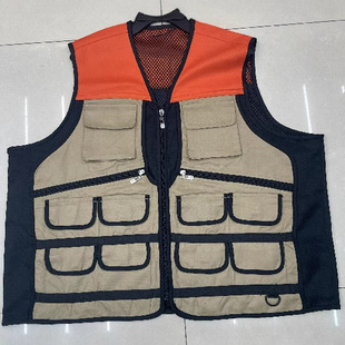 Wholesale Foreign Trade Outdoor Vest with Multiple Pockets, Enlarged for Fishing, Photography, Mountaineering, Horse Advertising Printed Logo