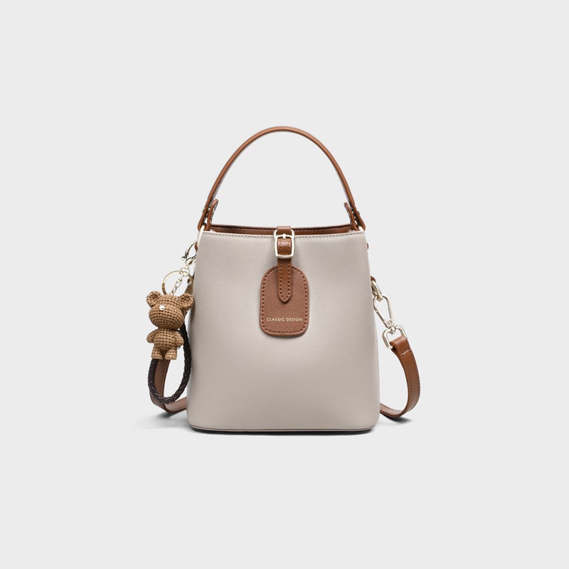 Women's Bucket Bag 2026 New Spring/Summer Genuine Leather Handbag Luxury Contrast Color Commuter Shoulder Bag - Thumbnail 4