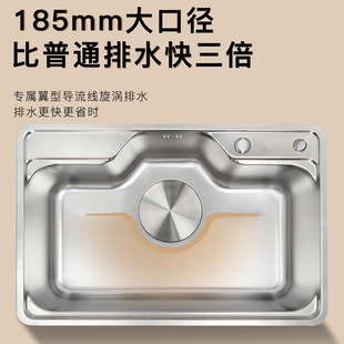 Japanese Style Large Single Slot Light Luxury 3D Embossed 304 Stainless Steel Vegetable Basin Kitchen Sink Single Sink