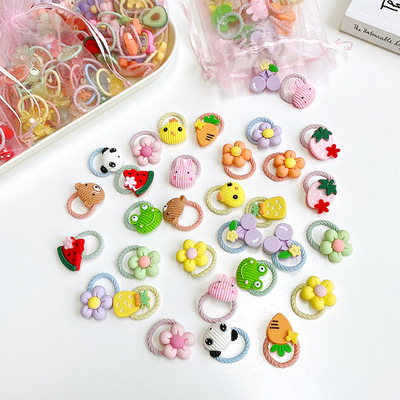 baby Tousheng trumpet lovely Cartoon children Hairpin girl Hair tie Elastic baby Head ornament