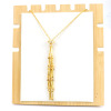 Adjustable metal bamboo woven necklace stainless steel, pendant