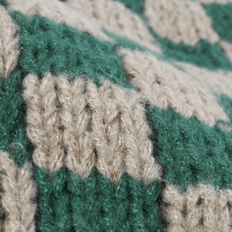 Pălărie unisex din lână în carouri, toate asortate, circumferință mare a capului, față mică, la modă, pălărie rece, căciulă tricotată caldă_voghion.com