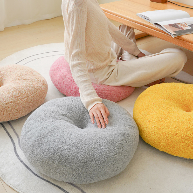 跨境亚马逊泰迪绒坐垫加厚圆形阳台窗台地板榻榻米坐墩冥想打坐垫