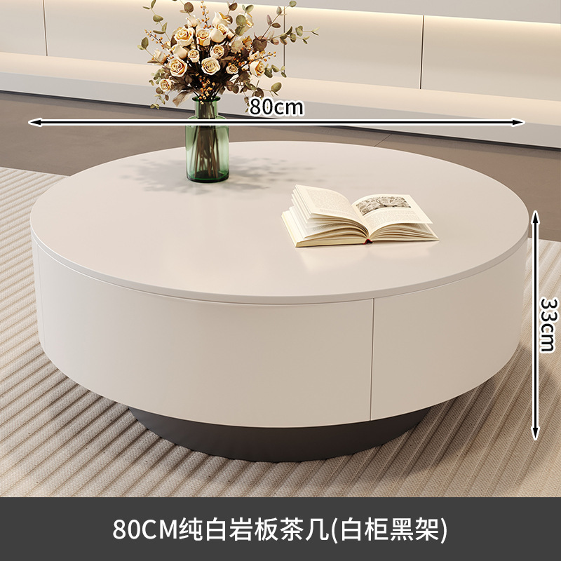 モダンでシンプルで軽い高級モバイル大小ラウンドロックプレートコーヒーテーブル組み合わせミニマリストリビングルームホームハイエンドラウンドコーヒーテーブル|undefined