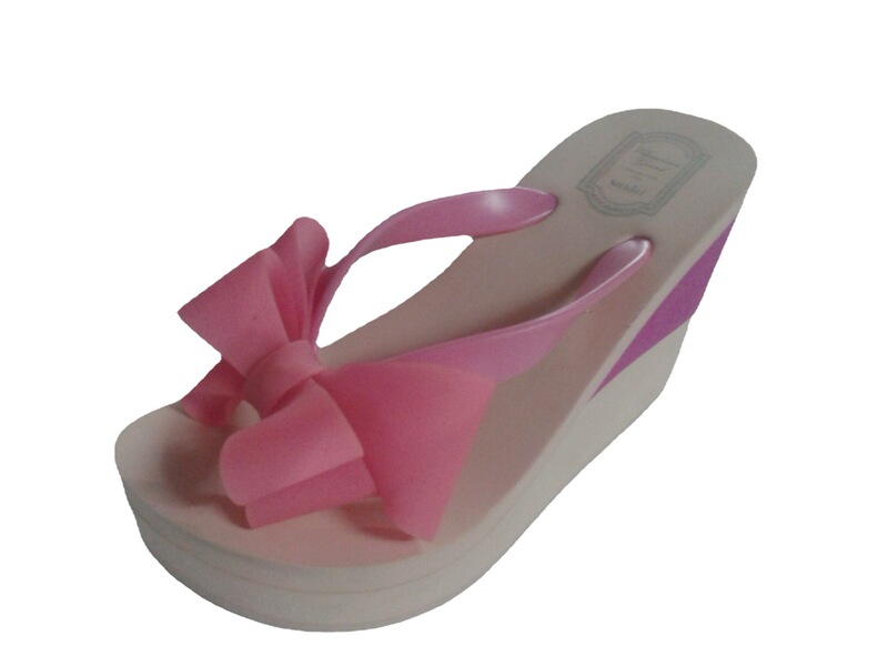 Foreign Trade Japanese Women's Women's High Heel Flip Flops Customized Thick Bottom Women's Household Slippers Myanmar Wedge Flip Flops