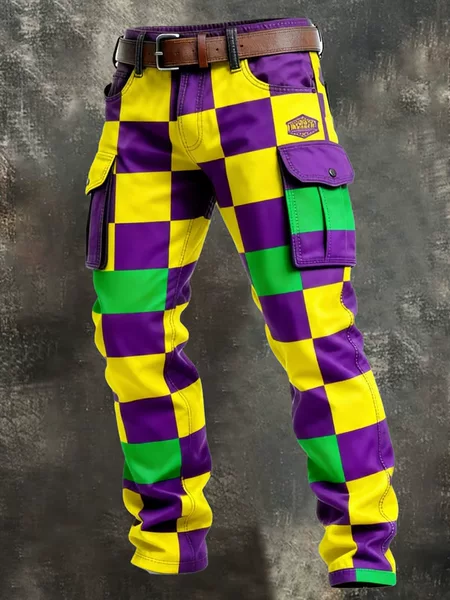 2026 New Cross-Border Foreign Trade Model, Popular on Independent Websites, Men's Punk Carnival Twill Casual Cargo Pants