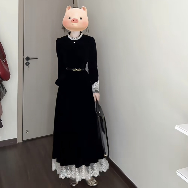 入秋一整套女装2025新款法式千金气质蕾丝拼接上衣半身裙两件套装|undefined