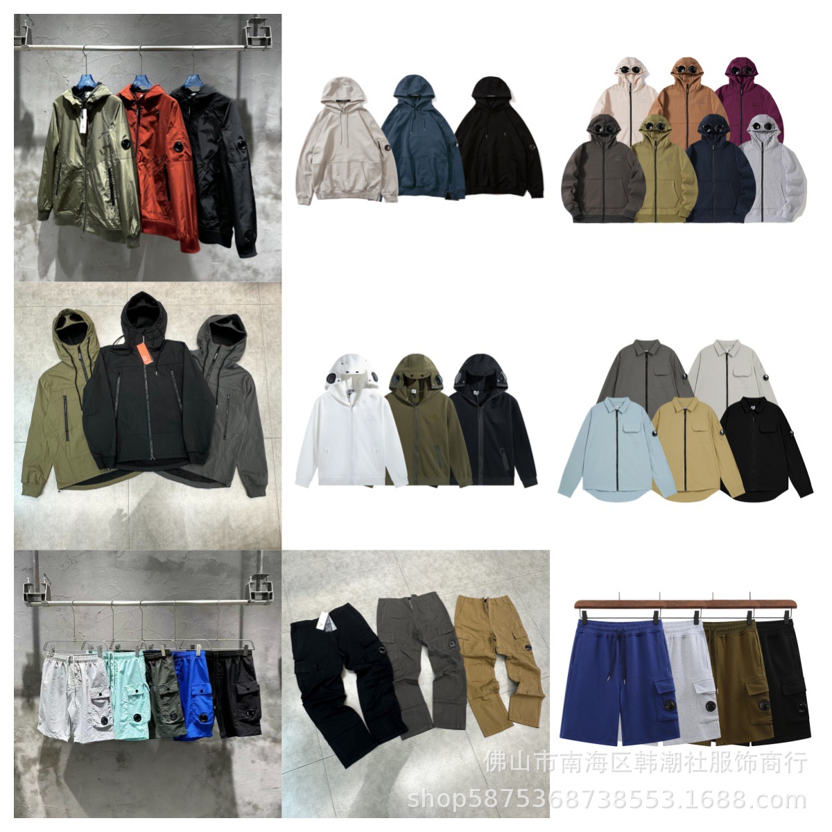 跨境新款休闲简约眼镜宽松长袖翻领拉链青年男装衬衫外套短裤长裤