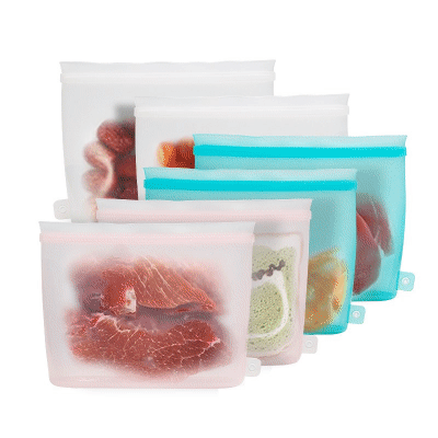 新款食品级硅胶保鲜袋密封真空食物储奶袋冰箱使用收纳储存食品袋