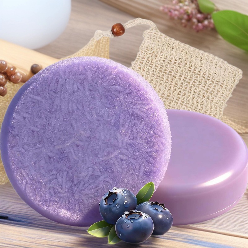 Jabón Champú de Aceite Esencial de Arándano Limpieza y Nutrición Profunda para Cabello