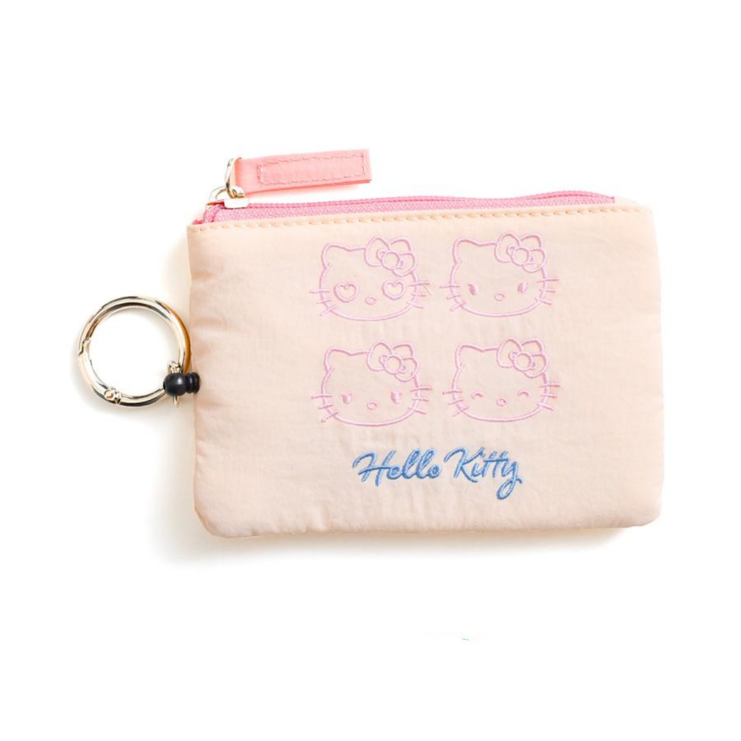 Embroidered retractable card bag (Kitty pink) ready for sale