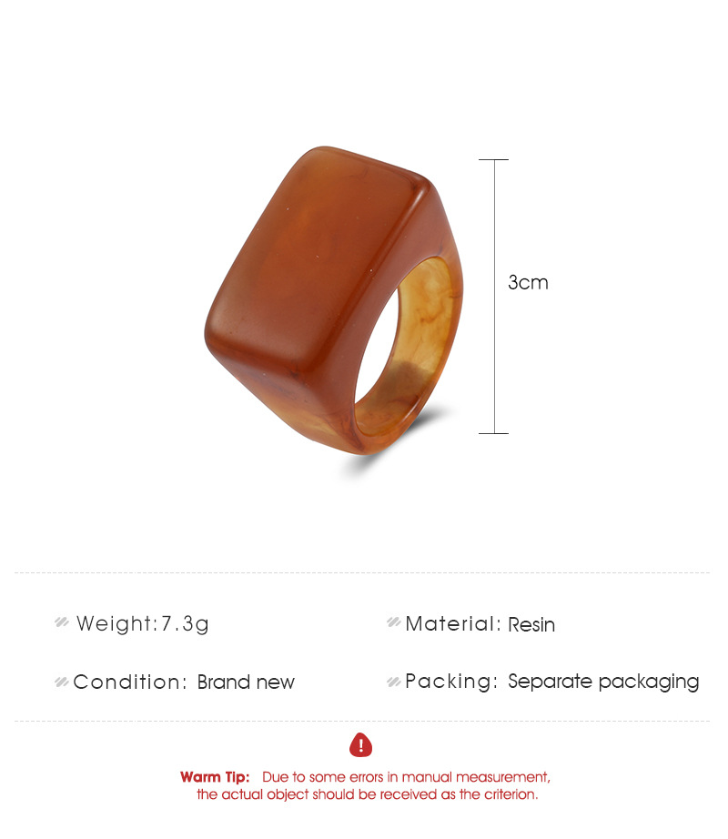 simple square geometric resin ring wholesalepicture1