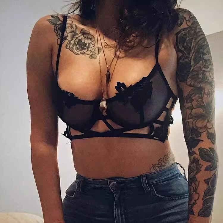 British Niche Bella Tulle Sexy Lace Embroidered Intimates Big Breasts Showing Small Push-Up Anti-Sagging Bra Summer