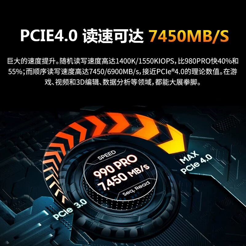 Samsung 990 Pro 2TB SSD твердотельный диск интерфейс M.2 протокол NVME PCIe 4.0 x4 4TB