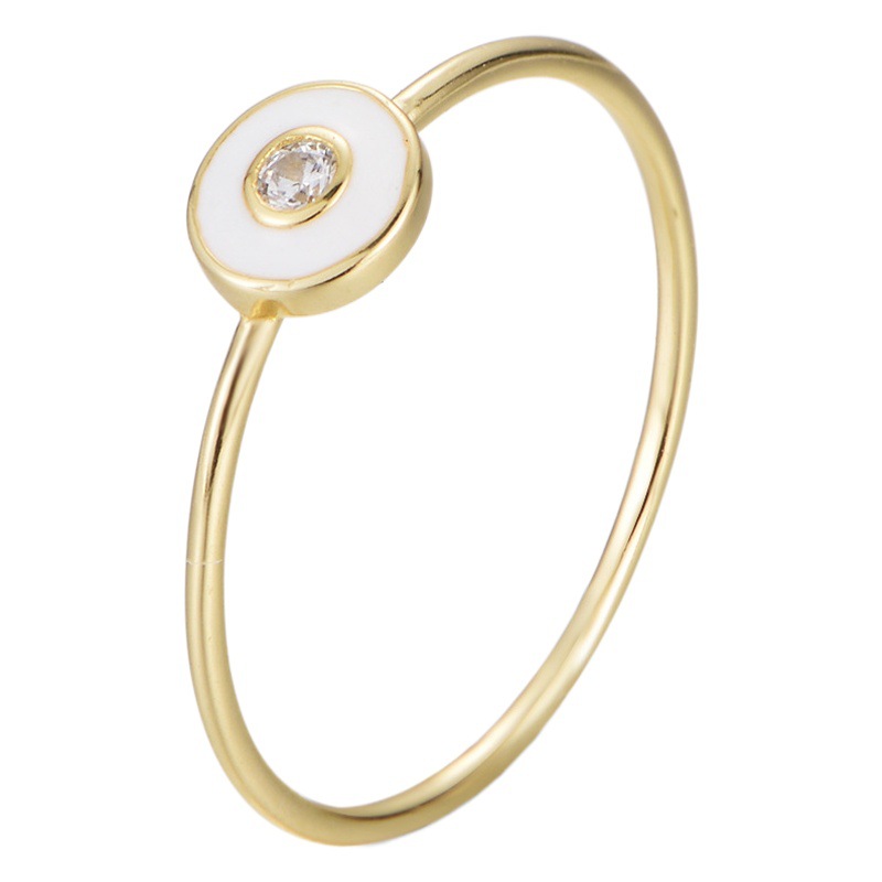 Europa y América nueva s925 plata esterlina ins estilo simple color epoxi pintura anillo simple de las mujeres Joyería La Mano