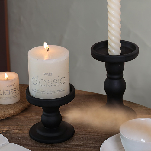 American retro black iron candlestick home candlelight dinner table decoration ornaments B&B decoration photography props