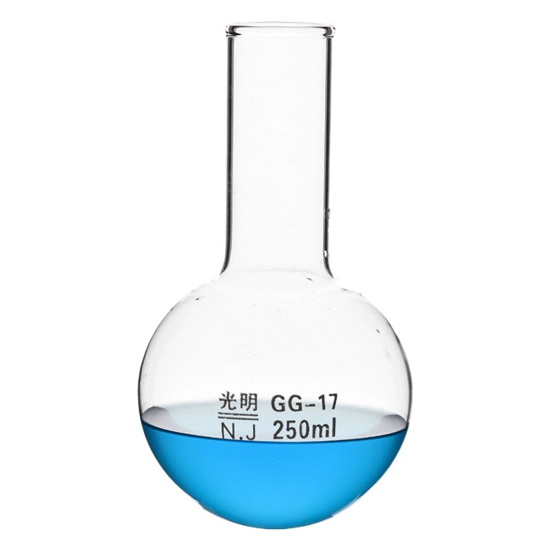 Колба с круглым дном с плоским дном высокой боросиликатной прозрачной стеклянной стойкостью к высоким температурам 150/250/500ml1000ml