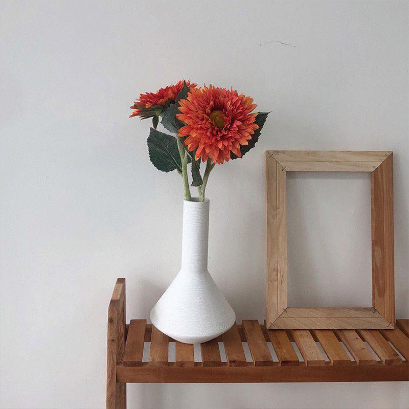 Florero de cerámica decoración salón arreglo floral ins estilo hogar viento silencioso suave decoración B & B mesa de comedor estudio flor dispositivo