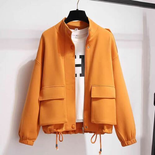 Sweater coat, women's autumn outerwear, in stock, new Korean loose all-matching solid color top, fashionable jacket, baseball uniform