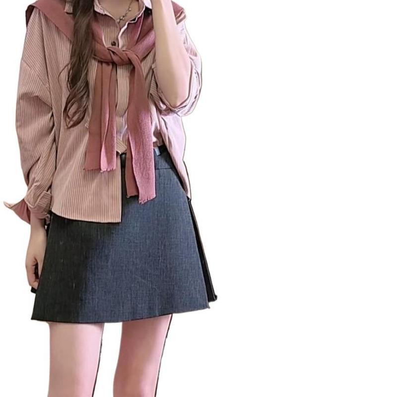 长袖衬衫三件套女2025秋季新款宽松显瘦百搭上衣|undefined