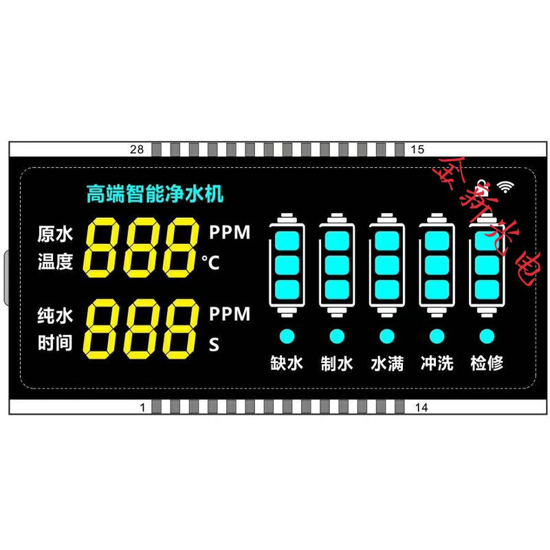 (2개) 세그먼트 디스플레이 VA LCD JX2268 반전 이미지 HD 자동차 디스플레이 공장 직접 판매