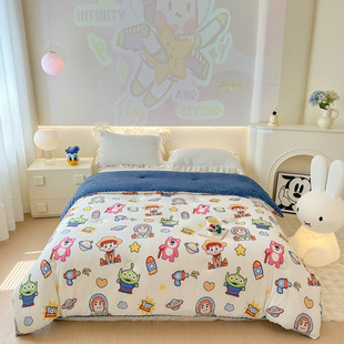Ins Cartoon Thickened Beanie Quilt Soft Skin-Friendly Knitted Cotton Children's Beanie Quilt Spring Autumn Winter Quilt Beanie Quilt