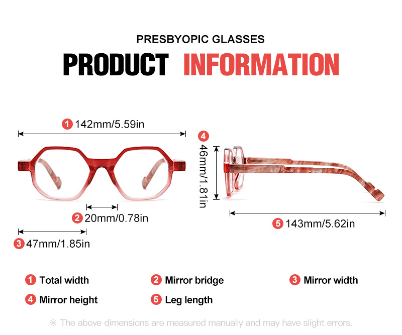 Gradient Retro Polygonal Men's Reading Glasses Personalized Frames_voghion.com