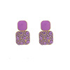 Retro purple silver needle, earrings, silver 925 sample, diamond encrusted, 2022 collection, internet celebrity