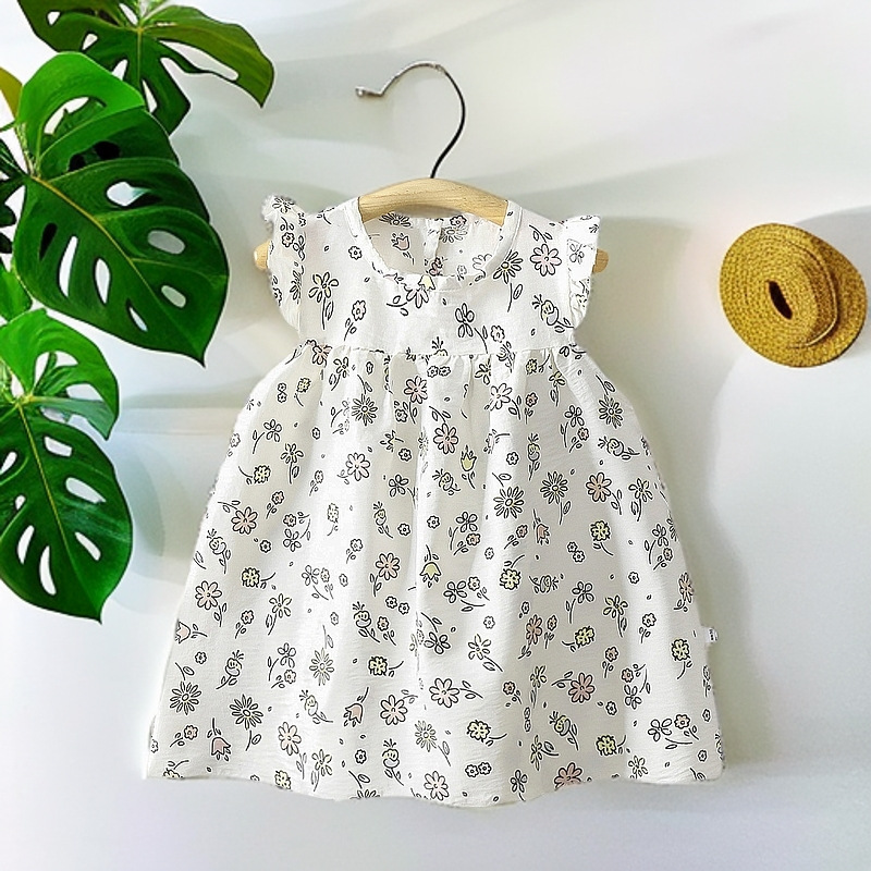 Vestido de verano para niñas niñas falda de princesa de flores de hadas de verano falda de cinturón