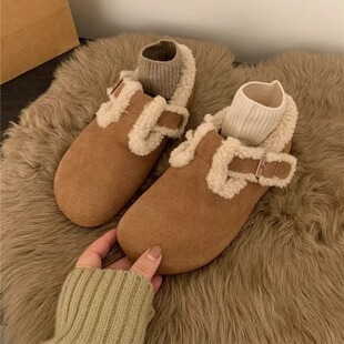 35-43 yards plus size women's shoes vintage Birkenneth shoes winter new fleece-lined bean shoes warm Mao Mao cotton shoes for pregnant women