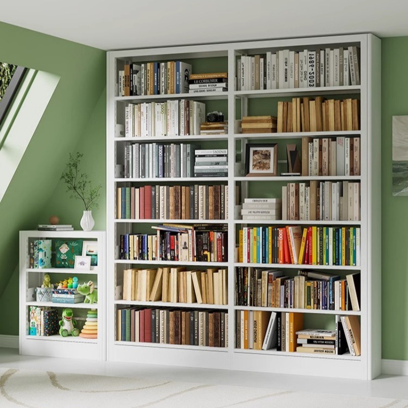 Household Steel Bookshelf Floor-Standing Storage Rack School Library Bookcase Picture Book Rack Living Room Simple Iron Storage Rack