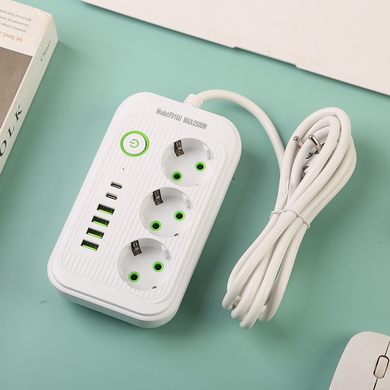 4USB + 2Type-C interfaz estándar europeo Caja neutra de agujero negro y blanco mezcla Rusia Ucrania