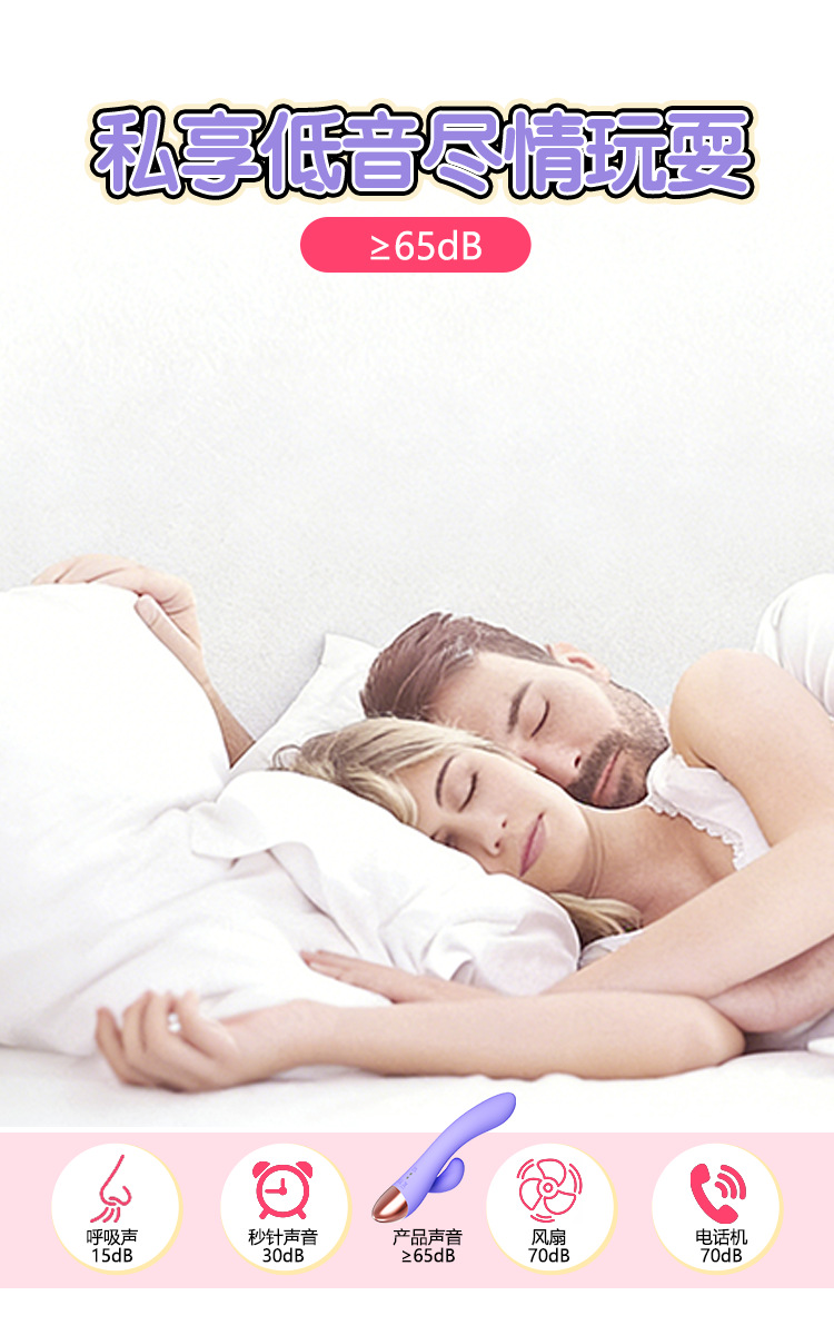 Dual-Head Vibrator with AI Multi-Mode Settings, Food-Grade Silicone, Purple — detail image 9