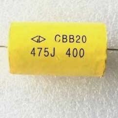 400V475J 4.7uf 10% Yellow Round Volume 35 * 21 through the Axial Capacitor