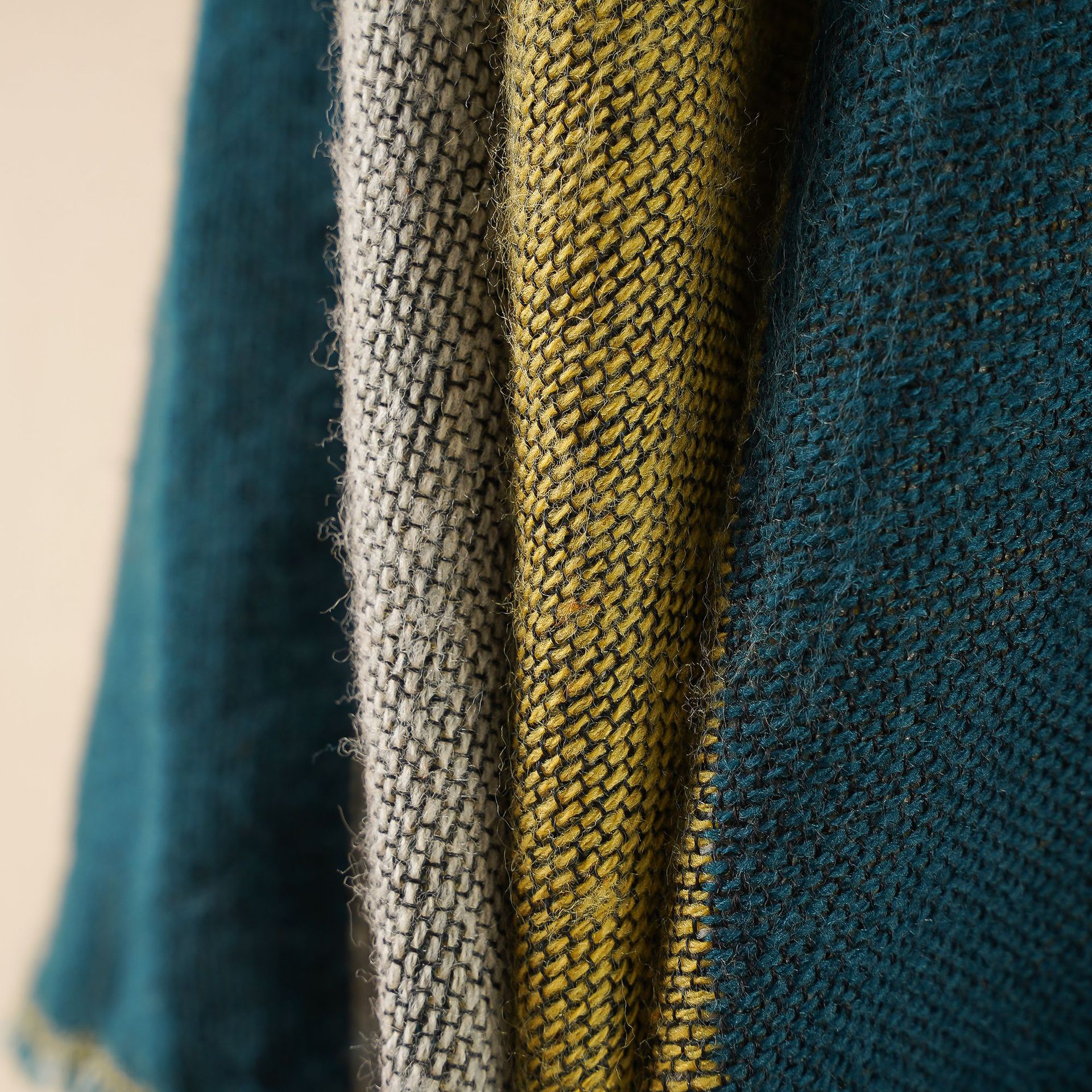 Invierno color matching borla chal cálido invierno urdimbre de Punto Verde costura moda mujer viaje chal