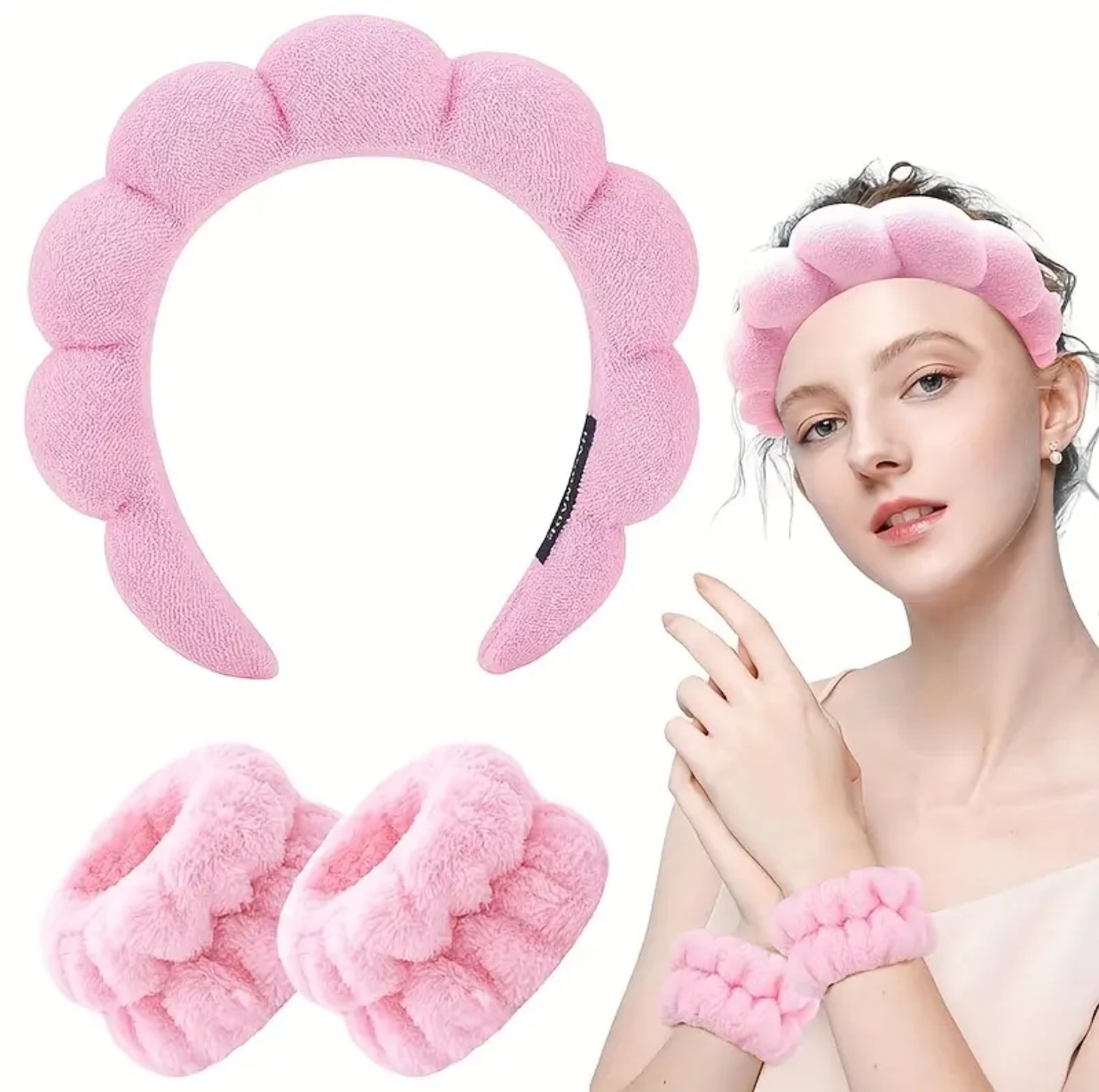Diadema de nube superior de cráneo alto transfronterizo europeo y americano conjunto de horquillas para el cabello esponja para el lavado de cara femenino diadema desmaquillante desmaquillante accesorios para el cabello al por mayor