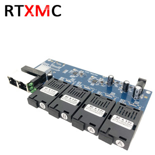 Gigabit 4 optical 2 electric single mode single fiber optical fiber transceiver 1000m optical fiber switch photoelectric converter board Pcba
